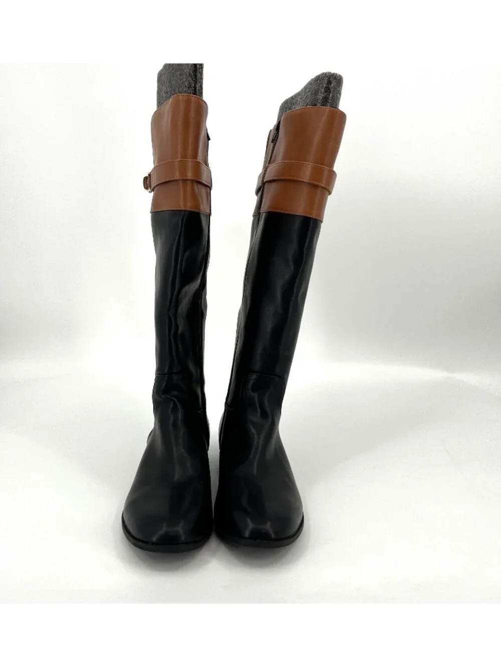 Giani Bernini Taharahh Riding Boots Black Brown 10M Faux Leather Memory Foam